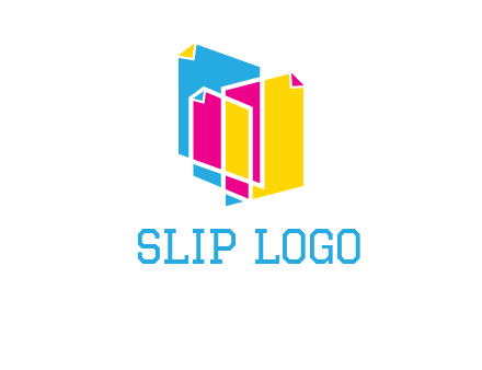 abstract colorful papers printing logo