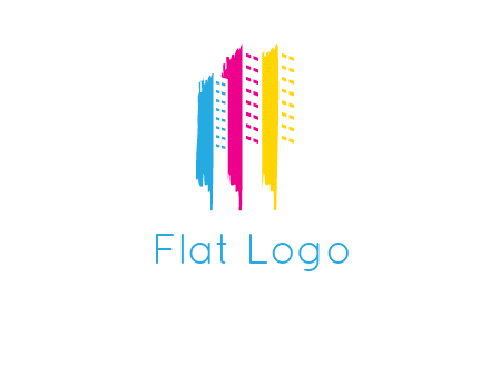 painted colorful buildings logo