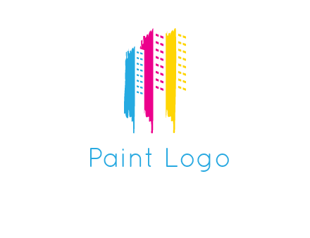 painted colorful buildings logo