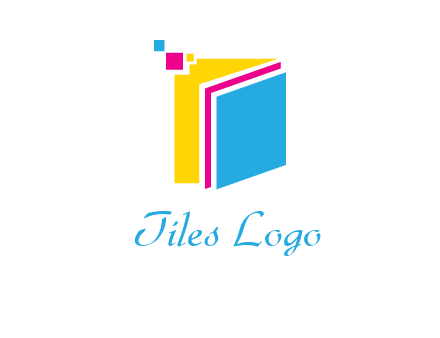 pixels on colorful papers printing logo