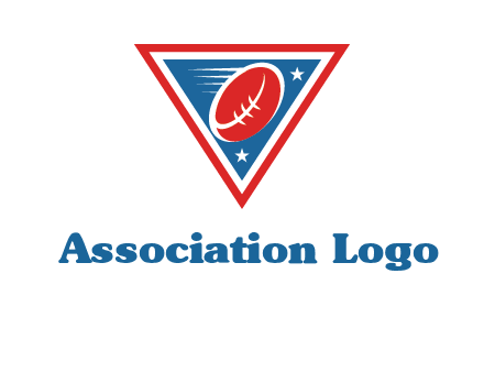 star and football in triangle sports logo