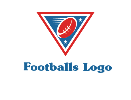 star and football in triangle sports logo