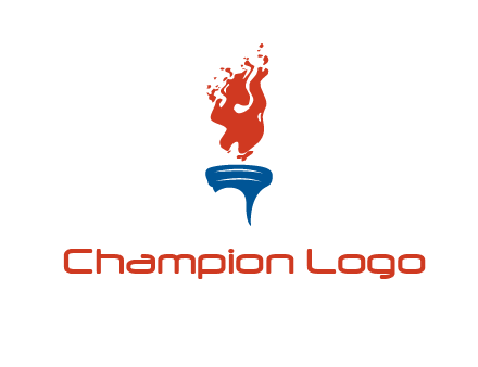 flaming torch sports logo