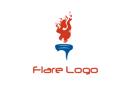 flaming torch sports logo