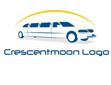 crescent and outline limousine car logo