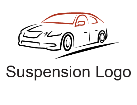 outline of sedan car logo