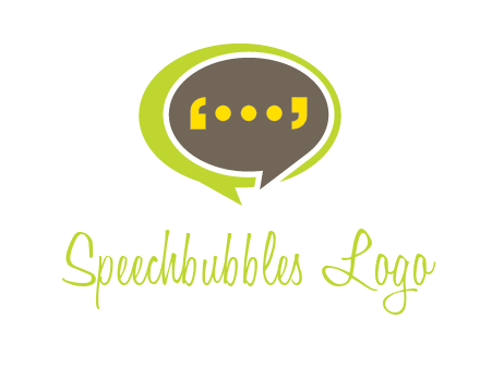 apostrophes in speech bubble communication logo