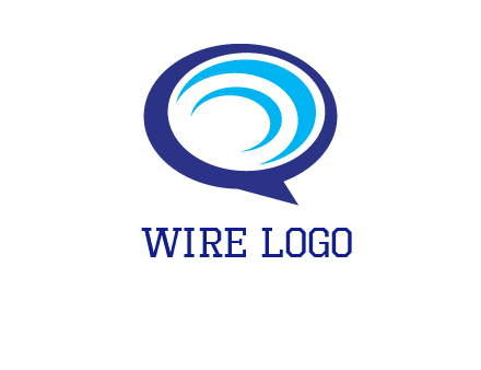 swoosh in speech bubble communication logo