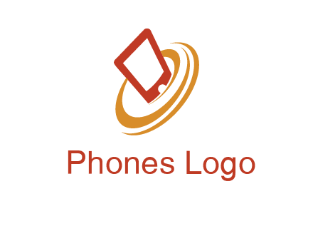 swoosh around mobile technology logo