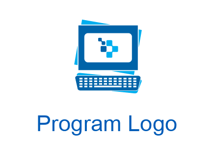 pixel in monitor and keyboard IT logo