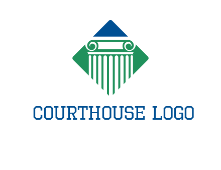 ornate pillar in square legal logo