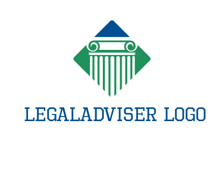 ornate pillar in square legal logo