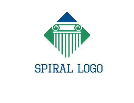 ornate pillar in square legal logo