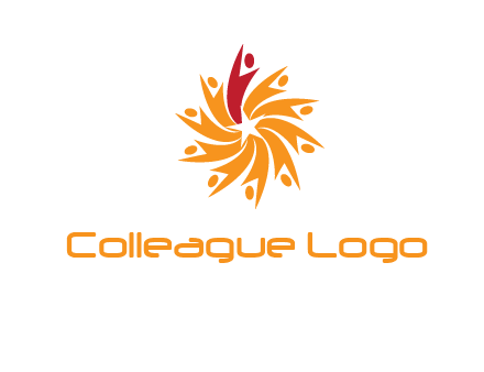 star shape swoosh people employment logo