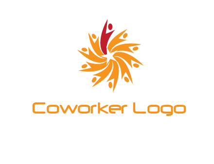 star shape swoosh people employment logo