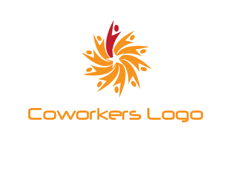 star shape swoosh people employment logo