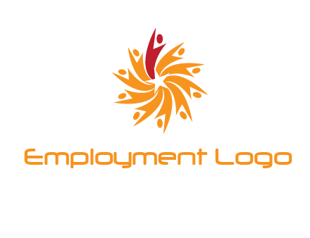 star shape swoosh people employment logo