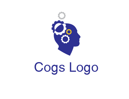 gears and human head engineering logo