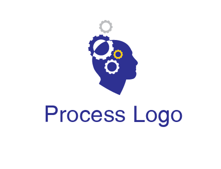 gears and human head engineering logo