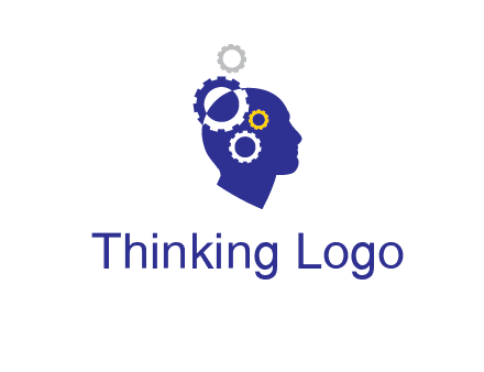 gears and human head engineering logo