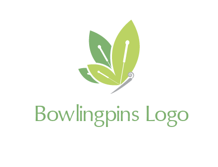 leaf wings butterfly logo