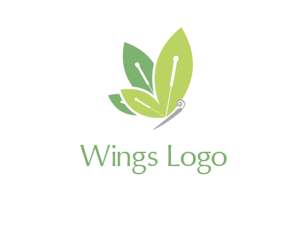 leaf wings butterfly logo