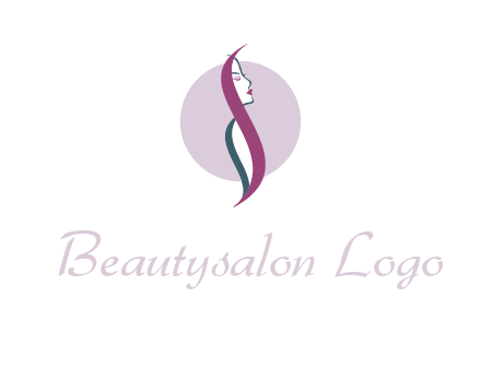 profile woman with hair beauty logo