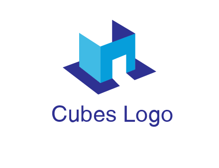 abstract box and door construction logo