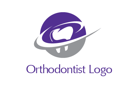 swooshes around tooth dental logo