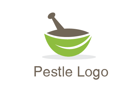 pestle mortar leaf pharmacy logo