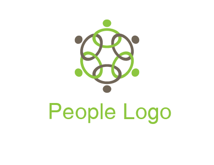 connected circles swoosh people logo