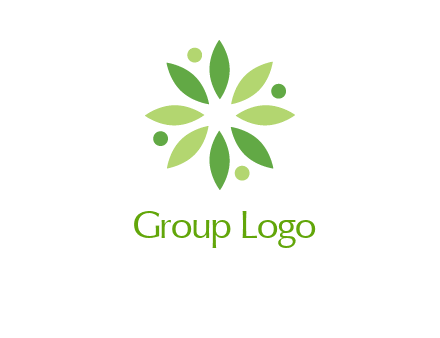 flower swoosh people employment logo