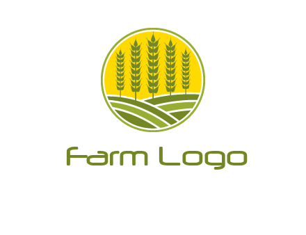 upright wheat stalks farm logo