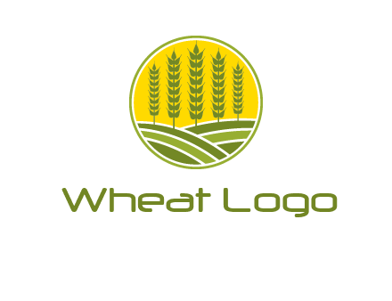 upright wheat stalks farm logo