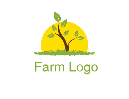 sun and plant farm logo