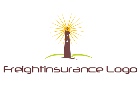 lighthouse with rays logo