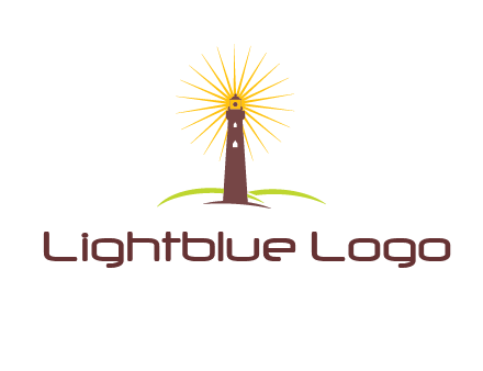 lighthouse with rays logo