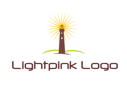 lighthouse with rays logo