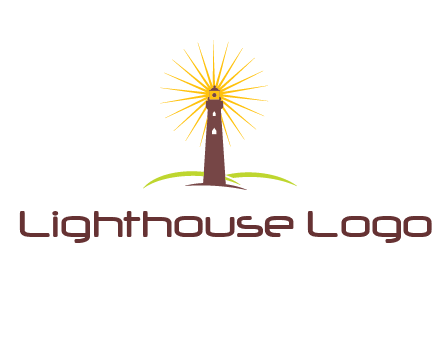 lighthouse with rays logo