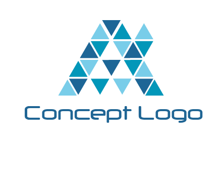 mosaic tiles in triangle structure construction logo