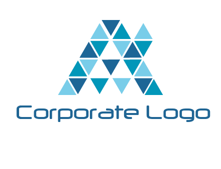 mosaic tiles in triangle structure construction logo