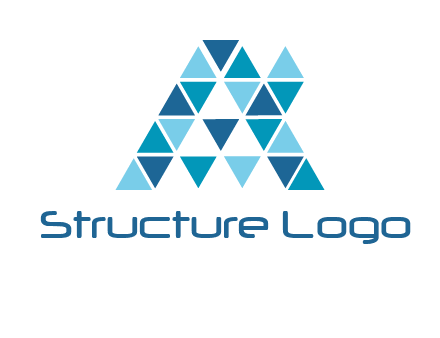 mosaic tiles in triangle structure construction logo