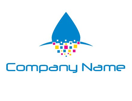 drop and pixels printing logo