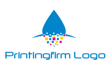 drop and pixels printing logo