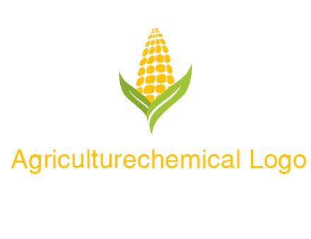 corn on the cob with leaves agriculture logo