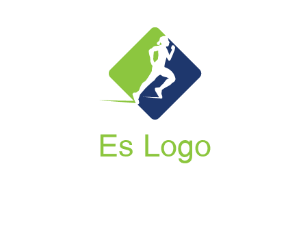 woman running in square fitness logo