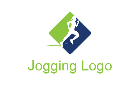 woman running in square fitness logo