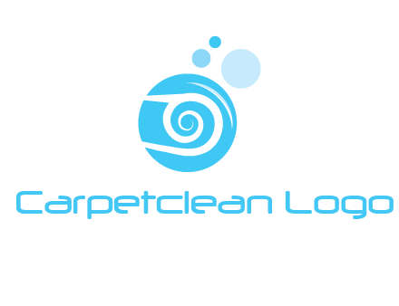 spiral in circle with bubbles cleaning logo