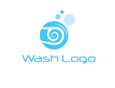 spiral in circle with bubbles cleaning logo