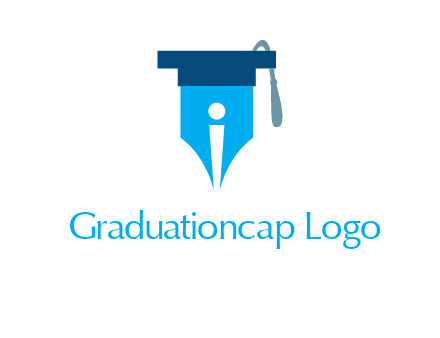 pen nib with scholarship hat education logo